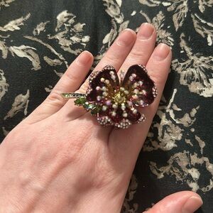 Betsey Johnson Flower Cocktail Ring